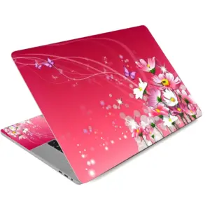 ALAYRA Laptop Skin Sticker Decal, 12" 13" 13.3" 14" 15" 15.4" 15.6 inch Personalized Laptop Vinyl Skin Sticker Cover Art Decal Universal Protector Notebook PC Cover Case (Butterfly&Flower) 01