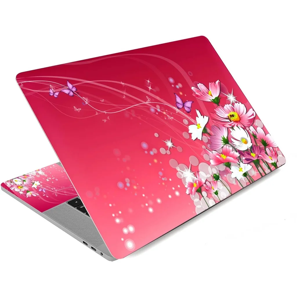 ALAYRA Laptop Skin Sticker Decal, 12" 13" 13.3" 14" 15" 15.4" 15.6 inch Personalized Laptop Vinyl Skin Sticker Cover Art Decal Universal Protector Notebook PC Cover Case (Butterfly&Flower) 01 - Image 5