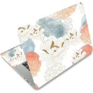 ALAYRA Laptop Skin Sticker Decal, 12" 13" 13.3" 14" 15" 15.4" 15.6 inch Personalized Laptop Vinyl Skin Sticker Cover Art Decal Universal Protector Notebook PC Cover Case (White Flower) 01