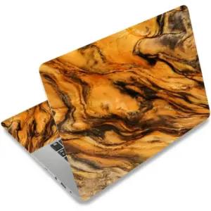 ALAYRA Laptop Skin Sticker Decal, 12" 13" 13.3" 14" 15" 15.4" 15.6 inch Personalized Laptop Vinyl Skin Sticker Cover Art Decal Universal Protector Notebook PC Cover Case (Yellow Marble) 01
