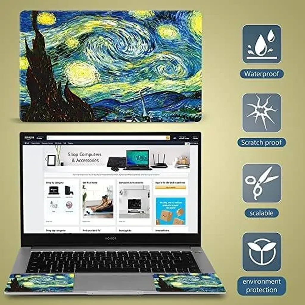 ALAYRA Laptop Skin Sticker Decal, 12" 13" 13.3" 14" 15" 15.4" 15.6 inch Personalized Universal Notebook Vinyl Cover Art Protector Decal 01 - Image 6