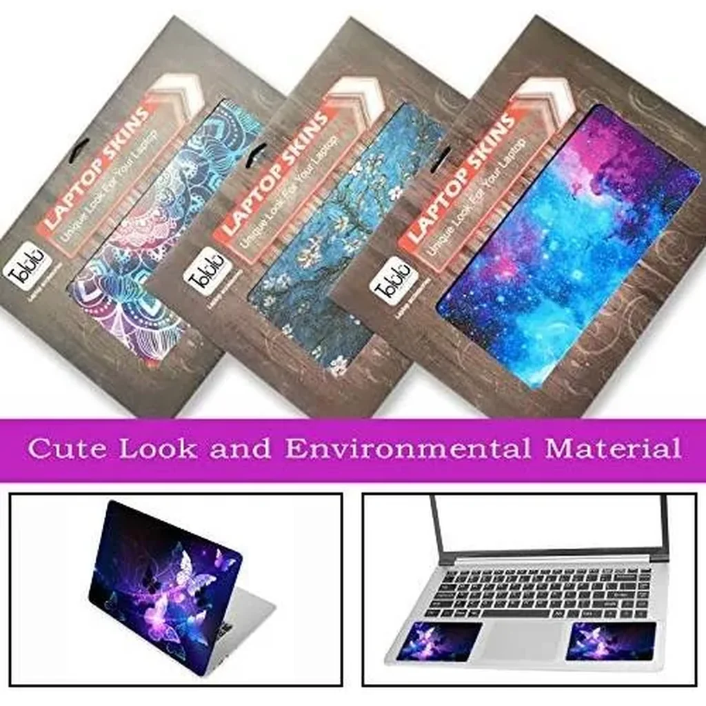 ALAYRA Laptop Skin Sticker Decal, 12" 13" 13.3" 14" 15" 15.4" 15.6 inch Vinyl Cover Art Protector Notebook PC (Free 2 Wrist Pad Included), Decorative Waterproof Removable, Butterflies 01 - Image 5
