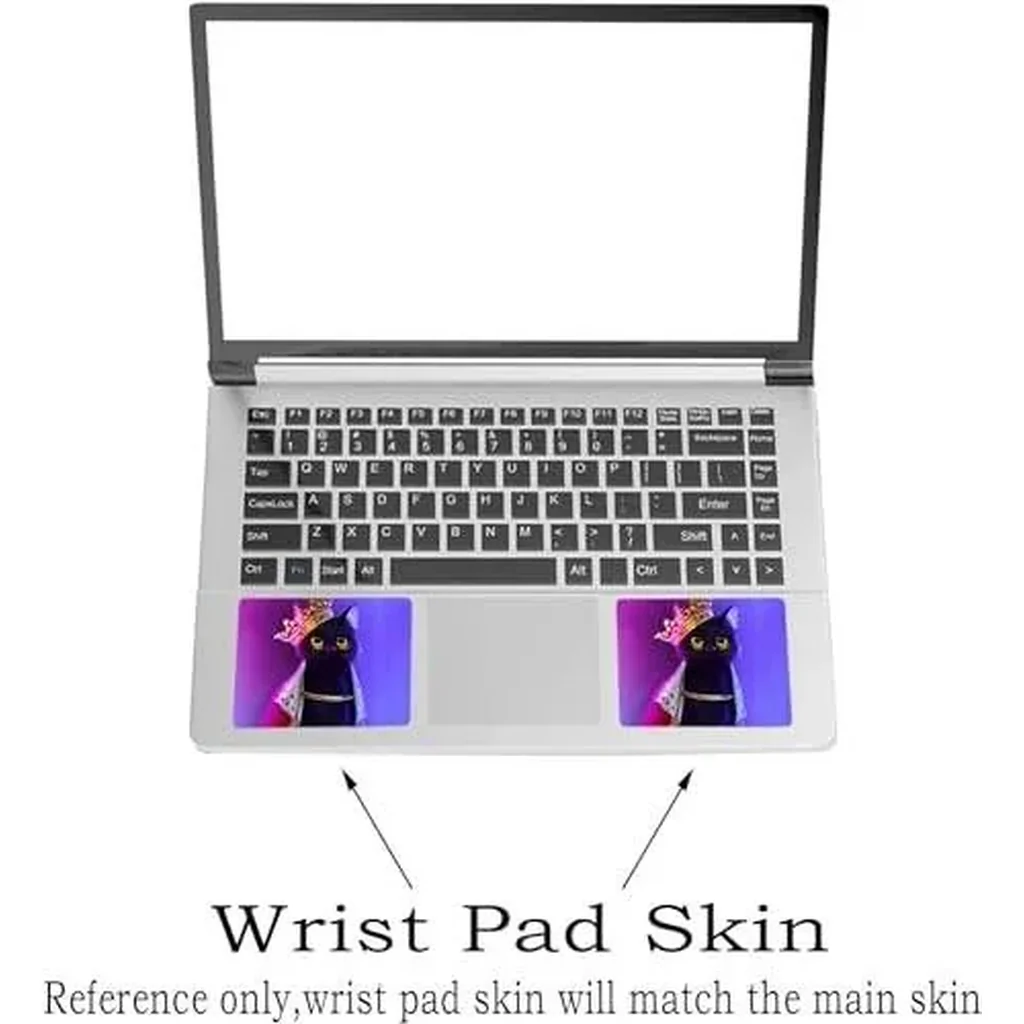 ALAYRA Laptop Skin Sticker Decal, 12" 13" 13.3" 14" 15" 15.4" 15.6 inch Vinyl Cover Art Protector Notebook PC (Free 2 Wrist Pad Included), Decorative Waterproof Removable, Cat Princess 01 - Image 3