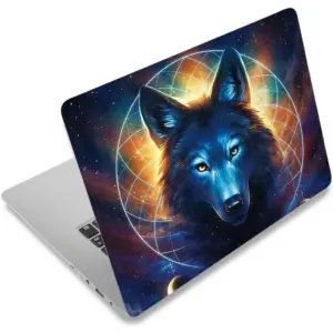 ALAYRA Laptop Skin Sticker Decal, 12" 13" 13.3" 14" 15" 15.4" 15.6 inch Vinyl Cover Art Protector Notebook PC (Free 2 Wrist Pad Included), Decorative Waterproof Removable, Cool Wolf 01