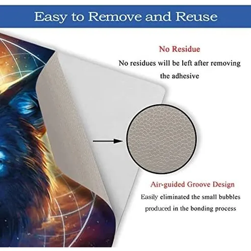 ALAYRA Laptop Skin Sticker Decal, 12" 13" 13.3" 14" 15" 15.4" 15.6 inch Vinyl Cover Art Protector Notebook PC (Free 2 Wrist Pad Included), Decorative Waterproof Removable, Cool Wolf 01 - Image 2