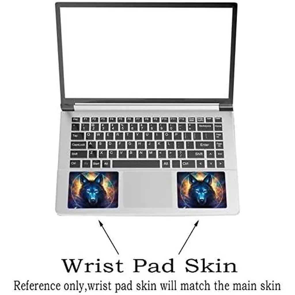 ALAYRA Laptop Skin Sticker Decal, 12" 13" 13.3" 14" 15" 15.4" 15.6 inch Vinyl Cover Art Protector Notebook PC (Free 2 Wrist Pad Included), Decorative Waterproof Removable, Cool Wolf 01 - Image 3