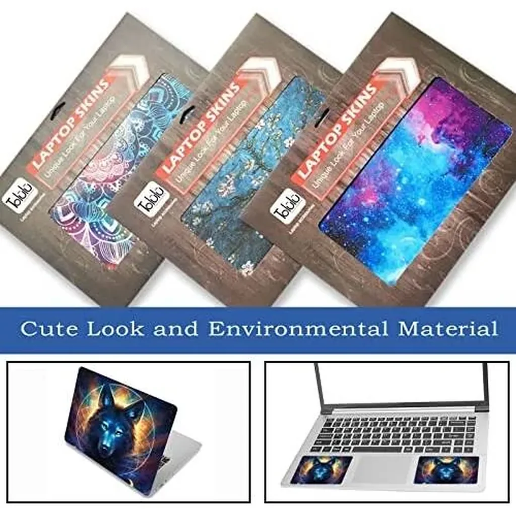 ALAYRA Laptop Skin Sticker Decal, 12" 13" 13.3" 14" 15" 15.4" 15.6 inch Vinyl Cover Art Protector Notebook PC (Free 2 Wrist Pad Included), Decorative Waterproof Removable, Cool Wolf 01 - Image 5