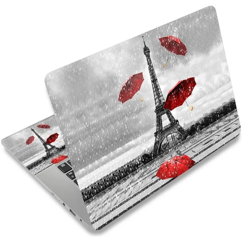 ALAYRA Laptop Skin Sticker Decal, 12" 13" 13.3" 14" 15" 15.4" 15.6 inch Vinyl Cover Art Protector Notebook PC (Free 2 Wrist Pad Included), Decorative Waterproof Removable, Eiffel Tower 01