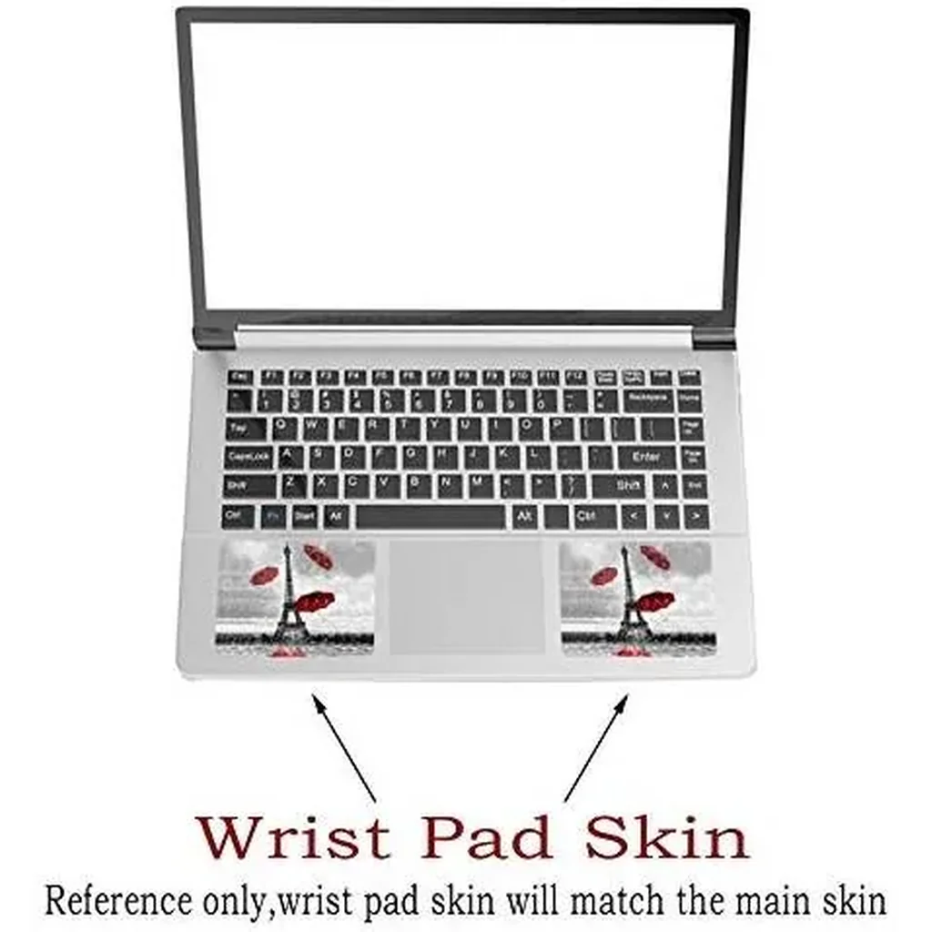 ALAYRA Laptop Skin Sticker Decal, 12" 13" 13.3" 14" 15" 15.4" 15.6 inch Vinyl Cover Art Protector Notebook PC (Free 2 Wrist Pad Included), Decorative Waterproof Removable, Eiffel Tower 01 - Image 3