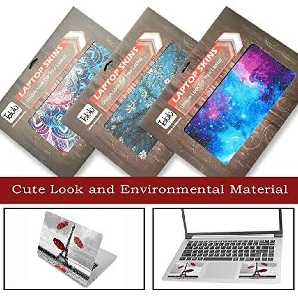 ALAYRA Laptop Skin Sticker Decal, 12" 13" 13.3" 14" 15" 15.4" 15.6 inch Vinyl Cover Art Protector Notebook PC (Free 2 Wrist Pad Included), Decorative Waterproof Removable, Eiffel Tower 01 - Image 5