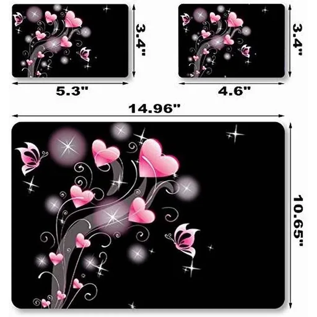 ALAYRA Laptop Skin Sticker Decal, 12" 13" 13.3" 14" 15" 15.4" 15.6 inch Vinyl Cover Art Protector Notebook PC (Free 2 Wrist Pad Included), Decorative Waterproof Removable, Pink Hearts 01 - Image 5