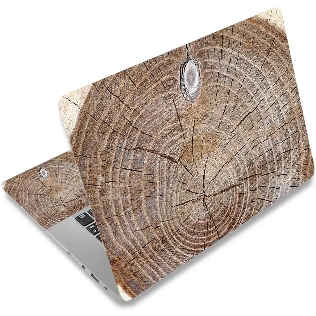ALAYRA Laptop Skin Sticker Decal, 12" 13" 13.3" 14" 15" 15.4" 15.6 inch Vinyl Cover Art Protector Notebook PC (Free 2 Wrist Pad Included), Decorative Waterproof Removable, Wood 01