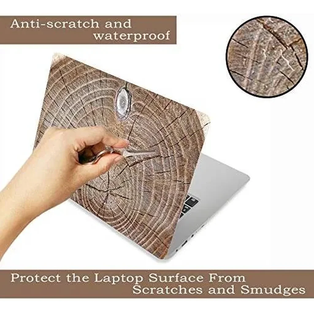 ALAYRA Laptop Skin Sticker Decal, 12" 13" 13.3" 14" 15" 15.4" 15.6 inch Vinyl Cover Art Protector Notebook PC (Free 2 Wrist Pad Included), Decorative Waterproof Removable, Wood 01 - Image 2