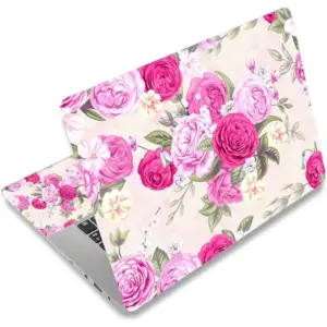 ALAYRA Laptop Skin Sticker Decal, 12" 13" 13.3" 14" 15" 15.4" 15.6" Laptop Skin Sticker Protector Cover for Toshiba Hp Samsung Dell Apple Acer Leonovo Sony Asus Laptop Notebook (Pink Flowers) 01