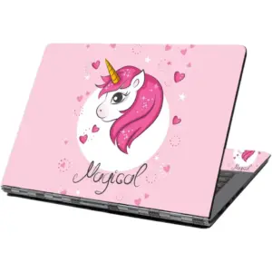ALAYRA Laptop Skin Sticker Decal, 12" 13" 13.3" 14" 15" 15.4" 15.6" Laptop Skin Sticker Protector Cover for Toshiba Hp Samsung Dell Apple Acer Leonovo Sony Asus Laptop Notebook (Pink Unicorn) 01