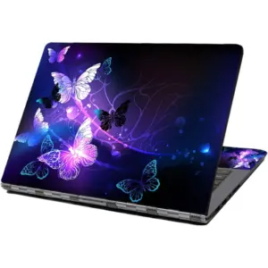 ALAYRA Laptop Skin Sticker Decal, 12" 13" 13.3" 14" 15" 15.4" 15.6" Laptop Skin Sticker Protector Cover for Toshiba Hp Samsung Dell Apple Acer Leonovo Sony Asus Laptop Notebook (Purple Butterflies) 01