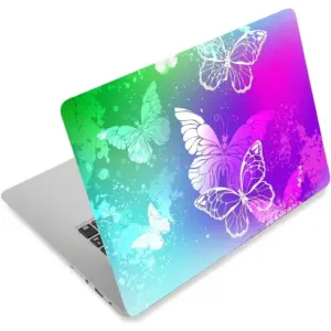 ALAYRA Laptop Skin Sticker Decal, 12" 13" 13.3" 14" 15" 15.4" 15.6" Laptop Skin Sticker Protector Cover for Toshiba Hp Samsung Dell Apple Acer Leonovo Sony Asus Laptop Notebook (White Butterflies) 01