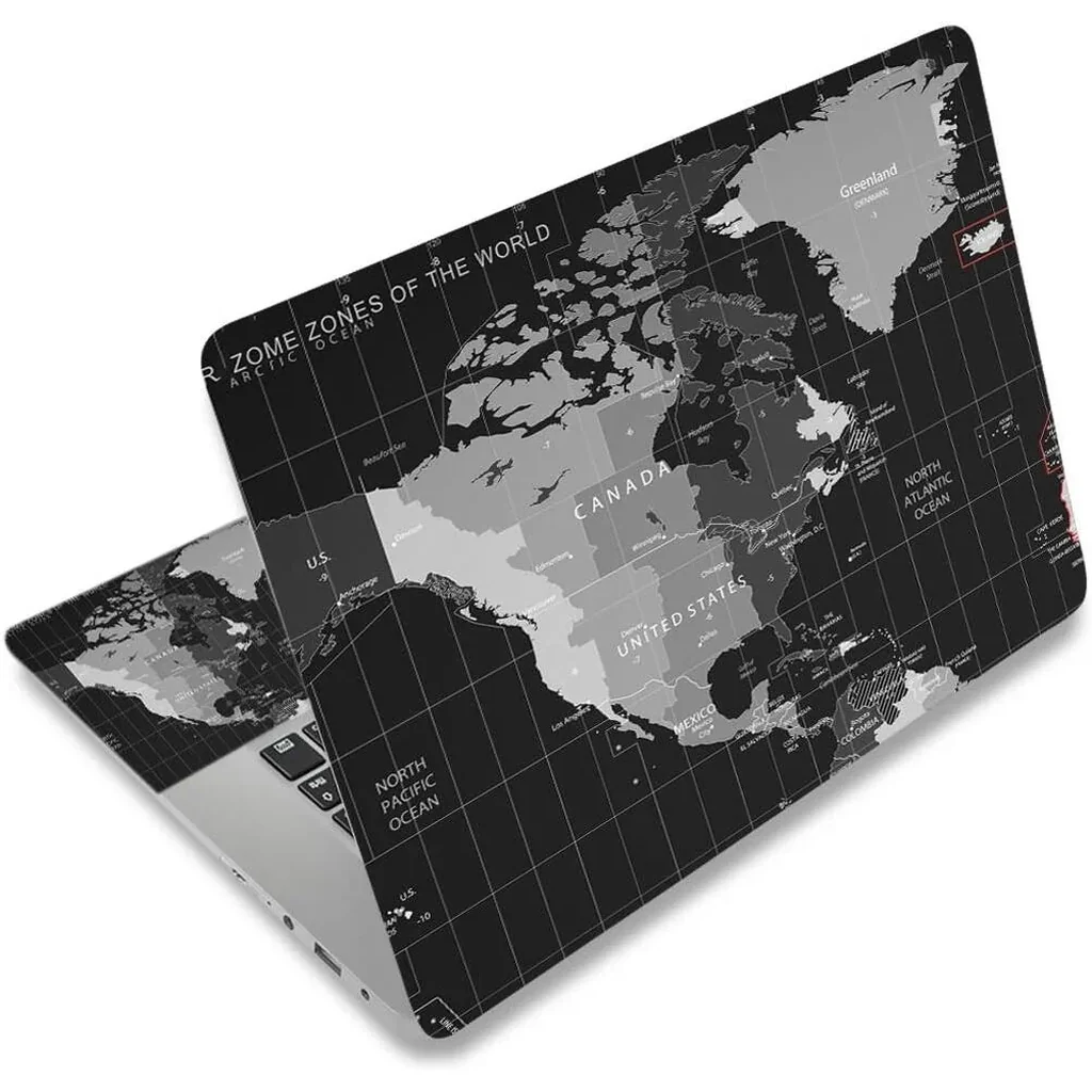 ALAYRA Laptop Skin Sticker Decal, 12" 13" 13.3" 14" 15" 15.4" 15.6" Laptop Skin Sticker Protector Cover for Toshiba Hp Samsung Dell Apple Acer Leonovo Sony Asus Laptop Notebook (World Map) 01