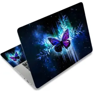 ALAYRA Laptop Skin Sticker Decal, 12" 13" 13.3" 14" 15" 15.4" 15.7 inch Laptop Universal Reusable Vinyl Skin Stickers Cover Art Decal Notebook PC Personalized Protector-Blue Butterfly 01