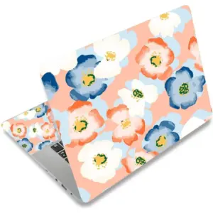 ALAYRA Laptop Skin Sticker Decal, 12" 13" 13.3" 14" 15" 15.4" 15.7 inch Laptop Universal Reusable Vinyl Skin Stickers Cover Art Decal Notebook PC Personalized Protector-Orange Flora 01