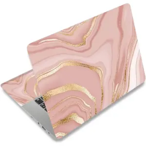 ALAYRA Laptop Skin Sticker Decal, 12" 13" 13.3" 14" 15" 15.4" 15.7 inch Laptop Universal Reusable Vinyl Skin Stickers Cover Art Decal Notebook PC Personalized Protector-Rose Gold Fluid 01