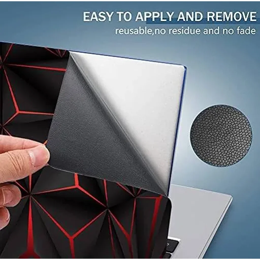 ALAYRA Laptop Skin Sticker Decal, 13.3" 14" 15" 15.4" 15.6 inch Laptop Universal Vinyl Skin Sticker Cover, Dustproof Waterproof Reusable Art Decal Protector with Free 2 Wrist Pads (Black and red) 01 - Image 4
