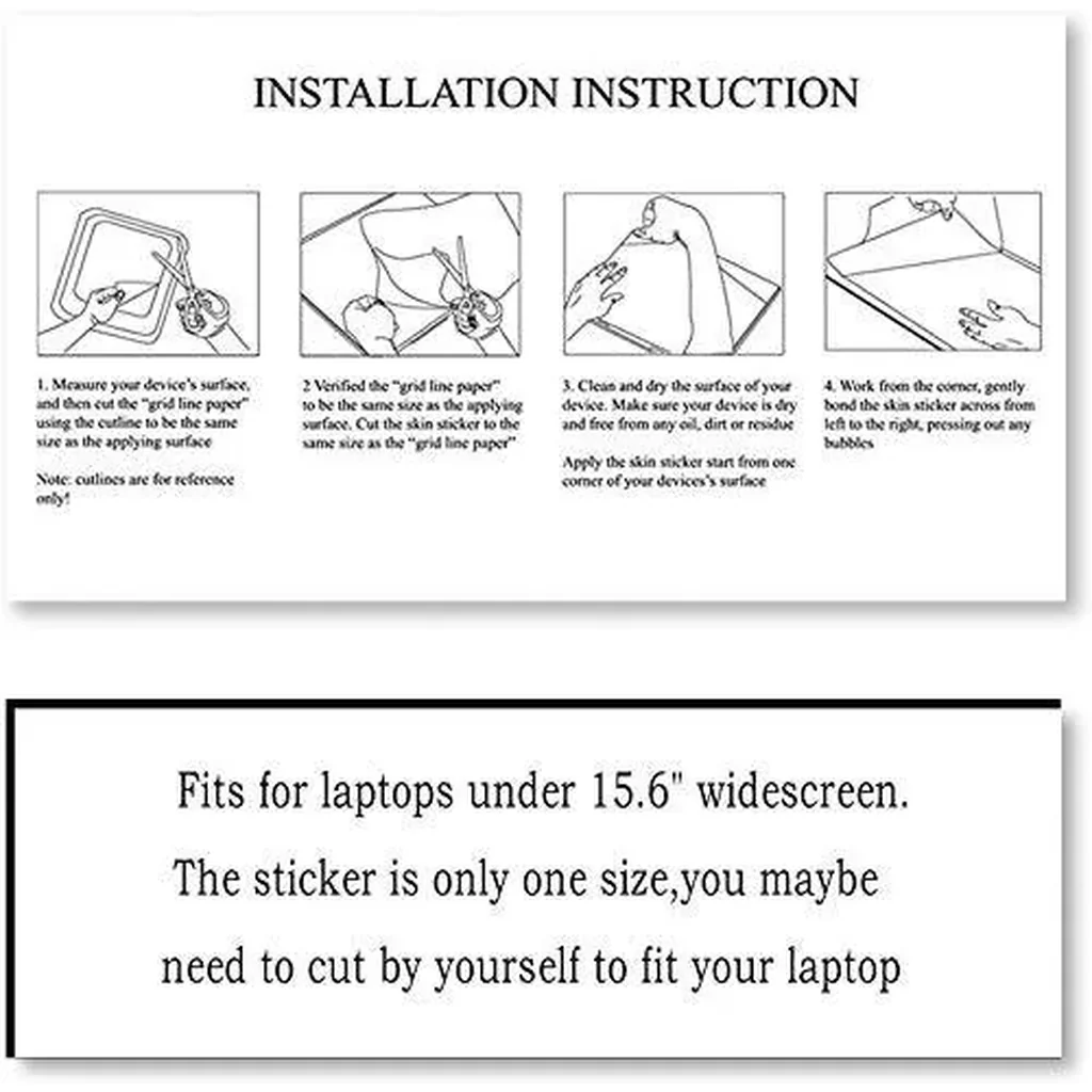 ALAYRA Laptop Skin Sticker Decal, 13.3" 14" 15" 15.4" 15.6 inch Laptop Universal Vinyl Skin Sticker Cover, Dustproof Waterproof Reusable Art Decal Protector with Free 2 Wrist Pads (Black and red) 01 - Image 6