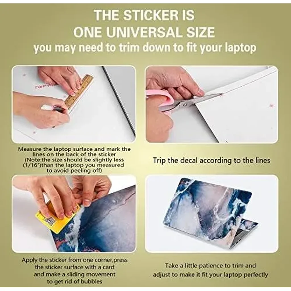 ALAYRA Laptop Skin Sticker Decal, 14.2" 15" 15.4" 15.6 inch Laptop Vinyl Skin Sticker Cover Art Decal Protector Notebook PC-One Size, Need U Cut to fit Size 02 - Image 4