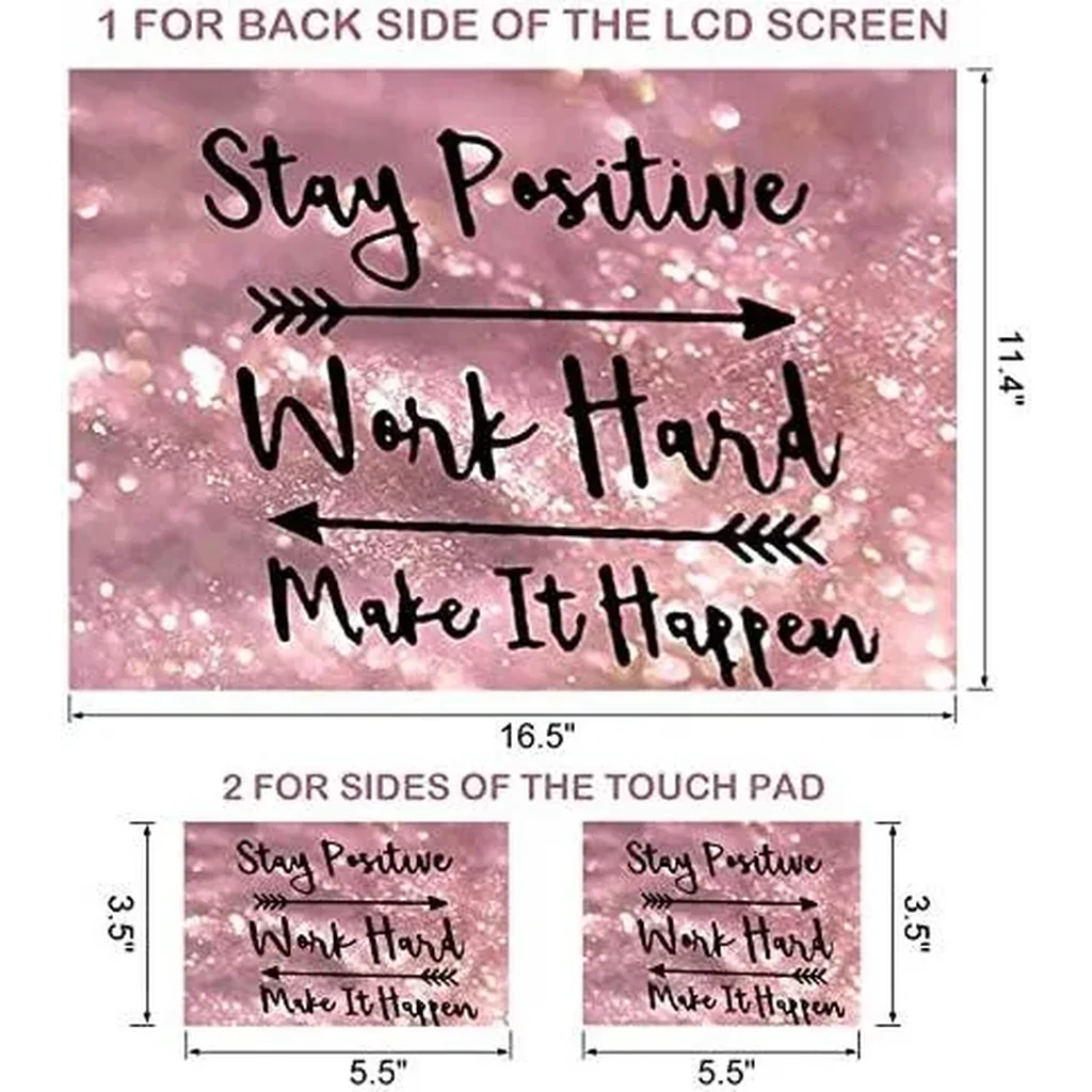 ALAYRA Laptop Skin Sticker Decal, 16" 16.5 17 17.3 inch Laptop Universal Reusable Vinyl Skin Stickers Art Cover Decal Notebook PC Personalized Protector (Pink Inspirational Quote) 01 - Image 2