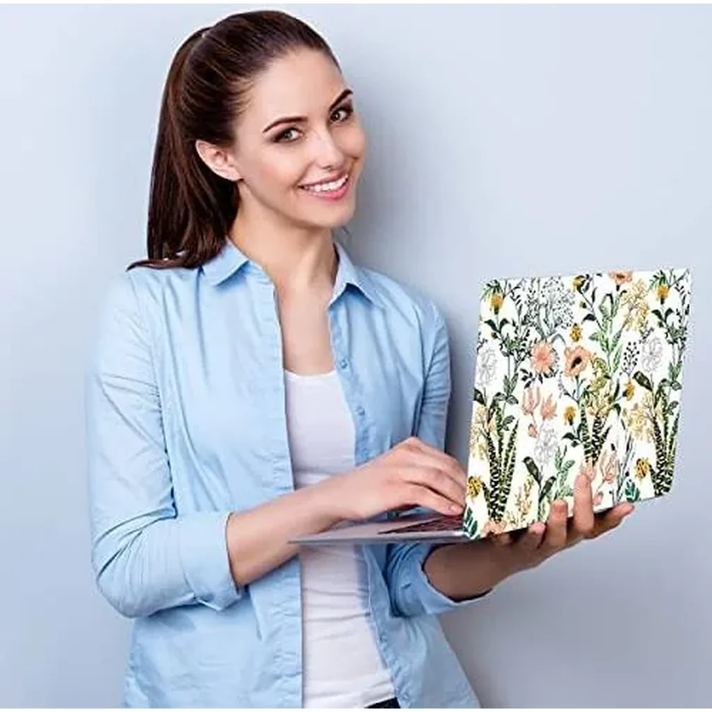 ALAYRA Laptop Skin Sticker Decal, 16" 16.5 17 17.3 inch Laptop Universal Reusable Vinyl Skin Stickers Art Cover Decal Notebook PC Personalized Protector (White Flor) 01 - Image 5