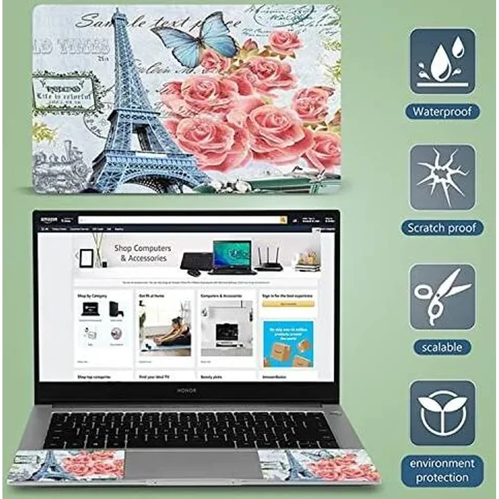 ALAYRA Laptop Skin Sticker Decal, Eiffel Tower 12 13 13.3 14 15 15.4 15.6 inch Laptop Skin Sticker Cover Art Decal Protector Notebook PC Skin FY-NEK-024 01 - Image 5