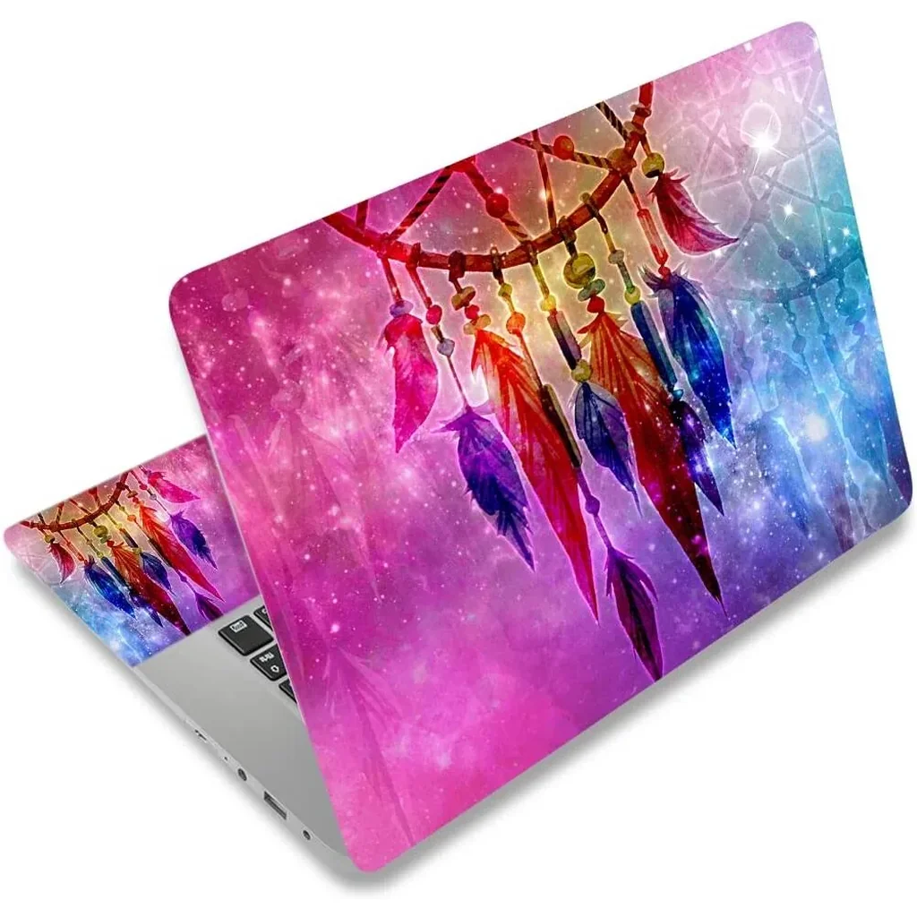 ALAYRA Laptop Skin Sticker, 13.3 14 15 15.4 15.6 inch Laptop Skins, Universal Vinyl Decal, Dustproof Scratch Resistant Reusable Cover Protector with Free 2 Wrist Pads (Dream Catcher) 01