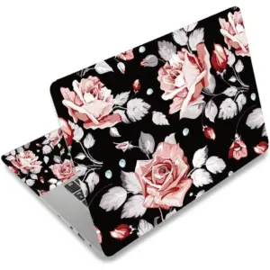 ALAYRA Laptop Skin Sticker, 13.3 14 15 15.4 15.6 inch Laptop Skins, Universal Vinyl Decal, Dustproof Scratch Resistant Reusable Cover Protector with Free 2 Wrist Pads (Flower 2) 01