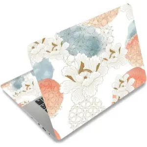 ALAYRA Laptop Skin Sticker, 13.3 14 15 15.4 15.6 inch Laptop Skins, Universal Vinyl Decal, Dustproof Scratch Resistant Reusable Cover Protector with Free 2 Wrist Pads (Flower 3) 01