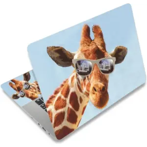 ALAYRA Laptop Skin Sticker, 13.3 14 15 15.4 15.6 inch Laptop Skins, Universal Vinyl Decal, Dustproof Scratch Resistant Reusable Cover Protector with Free 2 Wrist Pads (Giraffe) 01