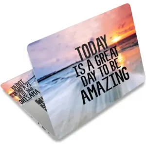 ALAYRA Laptop Skin Sticker, 13.3 14 15 15.4 15.6 inch Laptop Skins, Universal Vinyl Decal, Dustproof Scratch Resistant Reusable Cover Protector with Free 2 Wrist Pads (Orange and Gray) 01