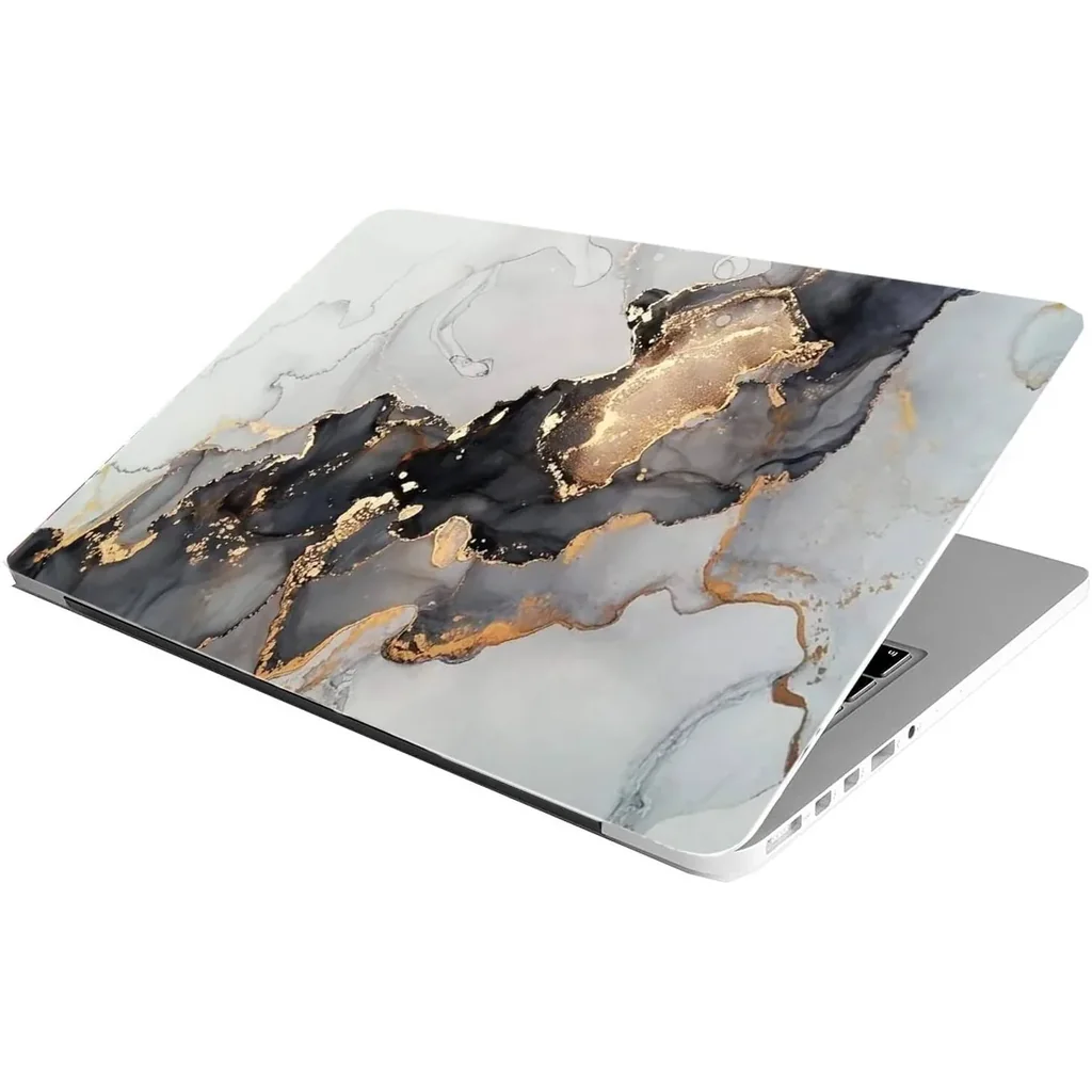 ALAYRA Laptop Skin Stickers Bubble-Free HD Quality Sticker for Laptops Upto 15.6" Compatible with Apple/Dell/HP/Lenovo/Acer/Asus/Sony (Dustproof, Waterproof, Scratchproof, Reusable) - BK MARBLE5 01