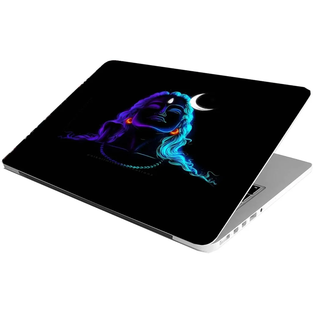 ALAYRA Laptop Skin Stickers HD Quality Sticker for Laptops Upto 15.6" (Dustproof, Waterproof, Scratchproof, Reusable) - ADIYOGI RON1 01