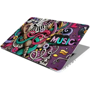 ALAYRA Laptop Skin Stickers HD Quality Sticker for Laptops Upto 15.6" (Dustproof, Waterproof, Scratchproof, Reusable) - Music 01