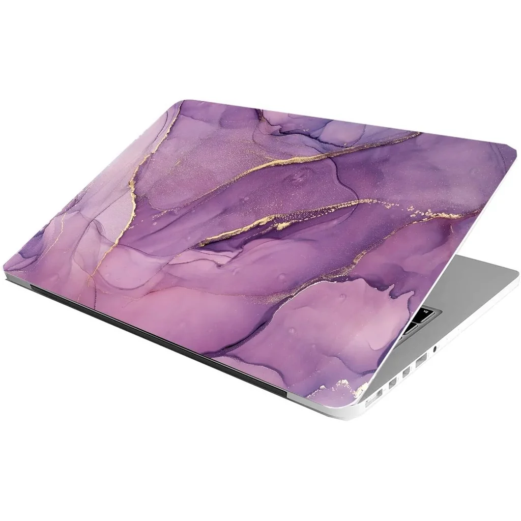 ALAYRA Laptop Skin Stickers HD Quality Sticker for Laptops Upto 15.6" (Dustproof, Waterproof, Scratchproof, Reusable) - PRPL Marble RON3 01