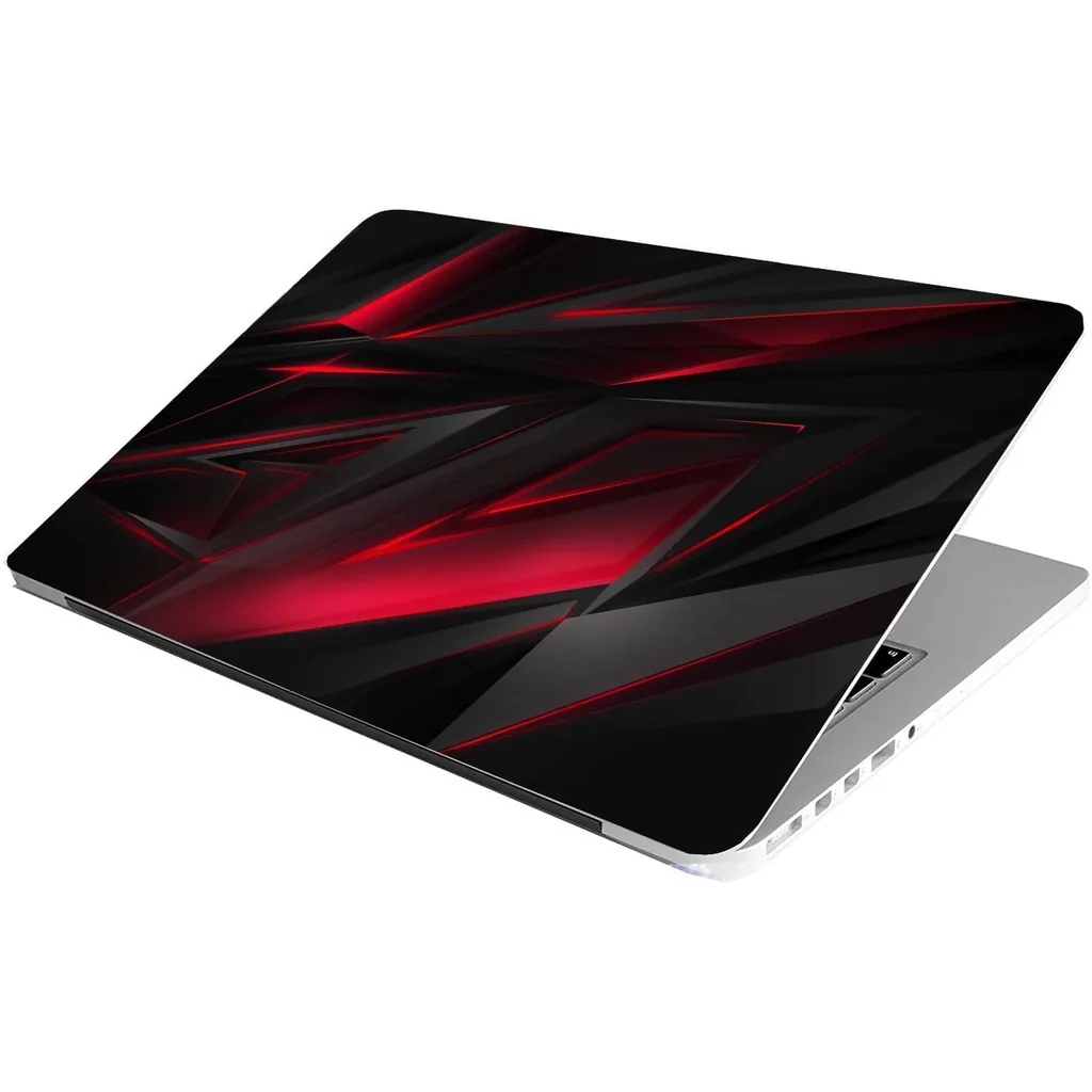 ALAYRA Laptop Skin Stickers HD Quality Sticker for Laptops Upto 15.6" (Dustproof, Waterproof, Scratchproof, Reusable) - RED Stroke 01