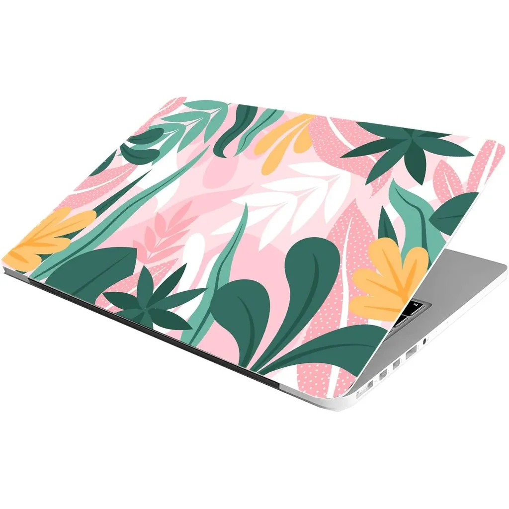 ALAYRA Laptop Skin Stickers, HD Quality Sticker for Laptops Upto 15.6" (Dustproof, Waterproof, Scratchproof, Reusable) - BBY PK Leaf Ron 01