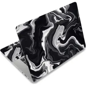 ALAYRA Laptop Skin Vinyl Sticker Decal, 12" 13" 13.3" 14" 15" 15.4" 15.6 inch Laptop Skin Sticker Cover Art Decal Protector Fits HP Dell Lenovo Compaq Apple Asus Acer (Black Marble) 01