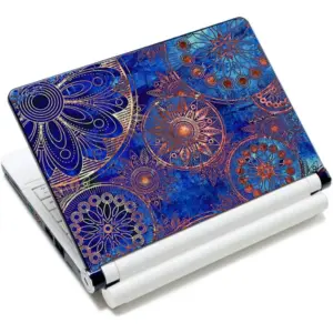 ALAYRA Laptop Skin Vinyl Sticker Decal, 12" 13" 13.3" 14" 15" 15.4" 15.6 inch Laptop Skin Sticker Cover Art Decal Protector Fits HP Dell Lenovo Compaq Apple Asus Acer (Blue Flower) 01