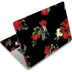 ALAYRA Laptop Skin Vinyl Sticker Decal, 12" 13" 13.3" 14" 15" 15.4" 15.6 inch Laptop Skin Sticker Cover Art Decal Protector Fits HP Dell Lenovo Compaq Apple Asus Acer (Red Flower) 01