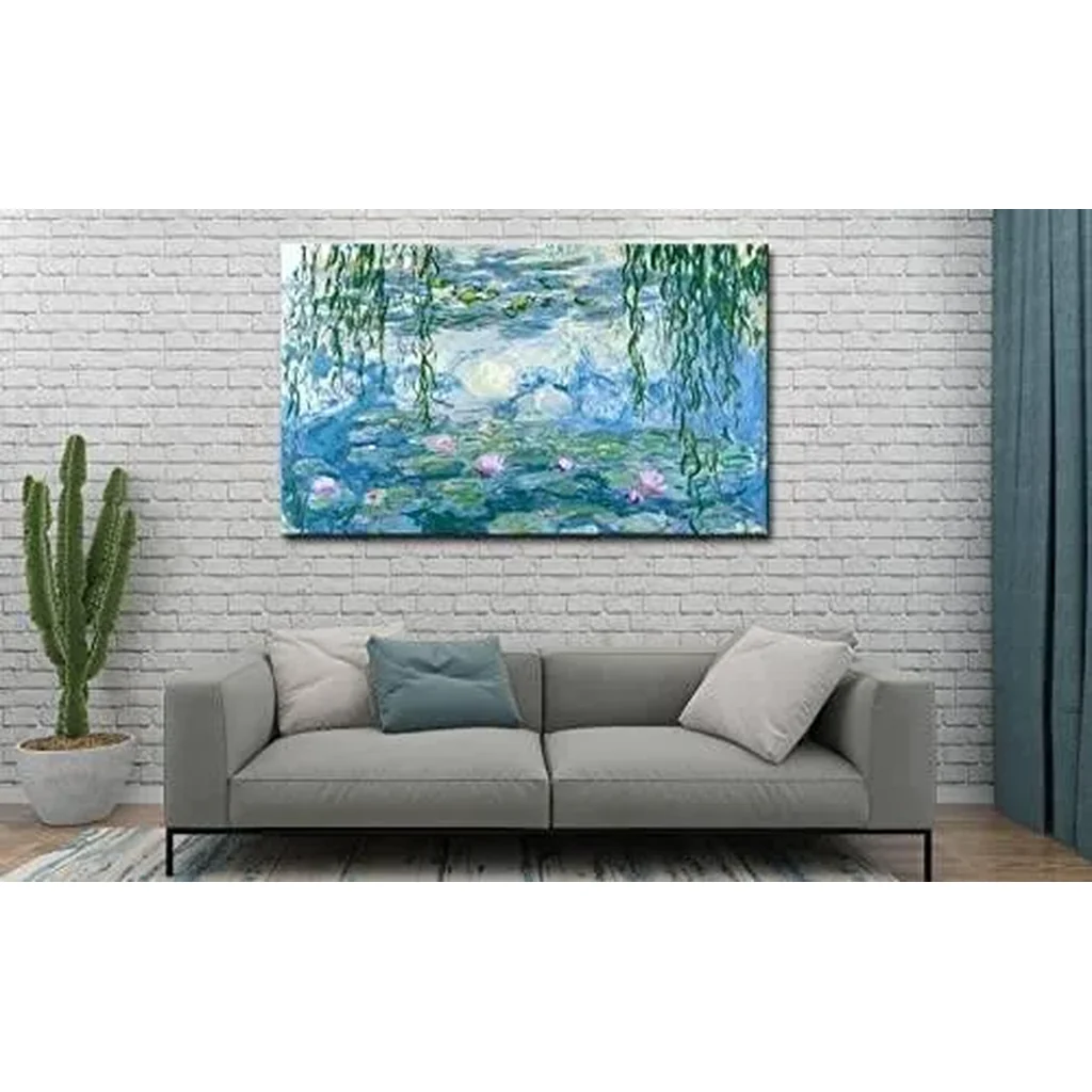 ALAYRA Large Water Lilies by Canvas Wall Art Famous Painting - Classic Canvas Art Wall Decor Picture Print with Framed for Home Office Wall Decor-24" x36" 01 - Image 4