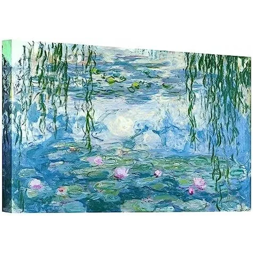 ALAYRA Large Water Lilies by Canvas Wall Art Famous Painting - Classic Canvas Art Wall Decor Picture Print with Framed for Home Office Wall Decor-24" x36" 01 - Image 5