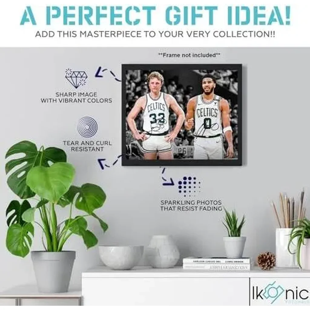 ALAYRA Larry Bird Jayson Tatum Signed Photo Autograph Print Wall Art Home Decor 01 - Image 2
