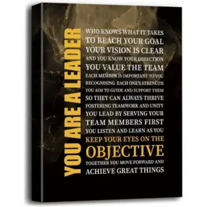 ALAYRA Leadership Success Quotes Canvas Wall Art, Inspirational Quotes Business Team Leader Canvas Prints Poster Wall Art for Home & Office Wall Art Decor, Great Gift for Leadership Boss Supervisor 12