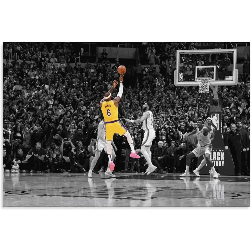 ALAYRA Lebron Ja Poster 38388 Scoring King Poster 12X18INCH Unframe Basketball Wall Art Legendary Record Basketball Superstar Canvas Wall Art 01